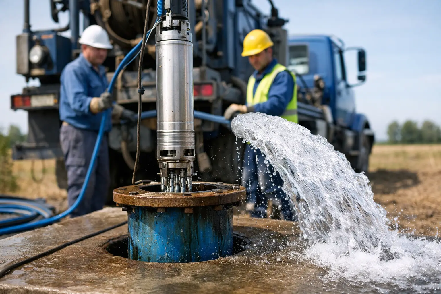 Lavado y desinfección de pozo profundo